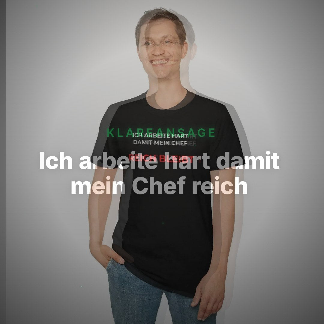 Ich arbeite hart damit mein Chef reich bleibt – Lustiges Büro T Shirt mit Sarkasmus – Clean Showcase