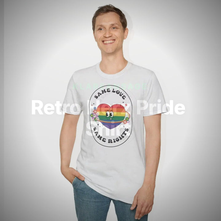 Retro Herz Pride Shirt – Partnerlook mit Regenbogen Design für einzigartige Outfits – Clean Showcase