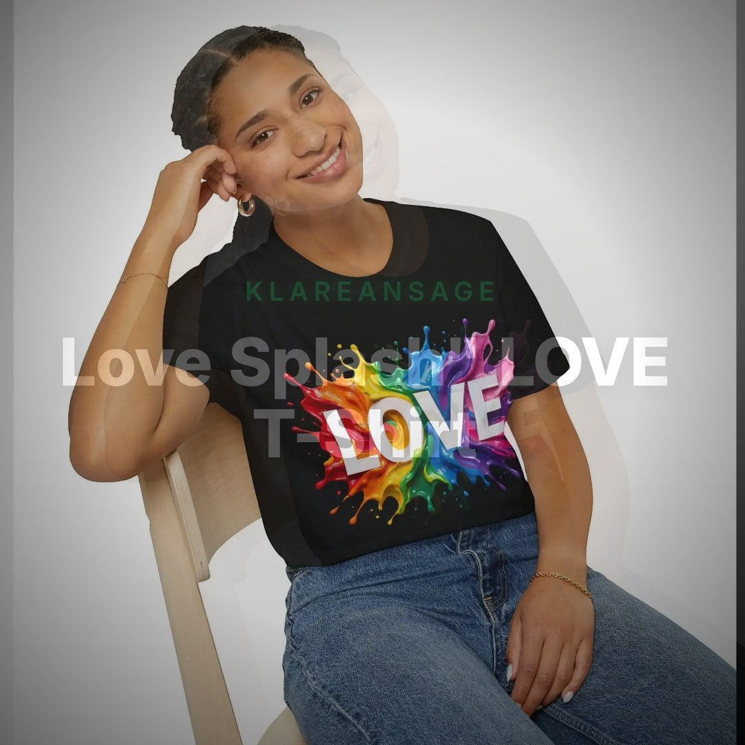 Love Splash" LOVE T-Shirt – buntes Statement Shirt mit Farbdesign – Clean Showcase