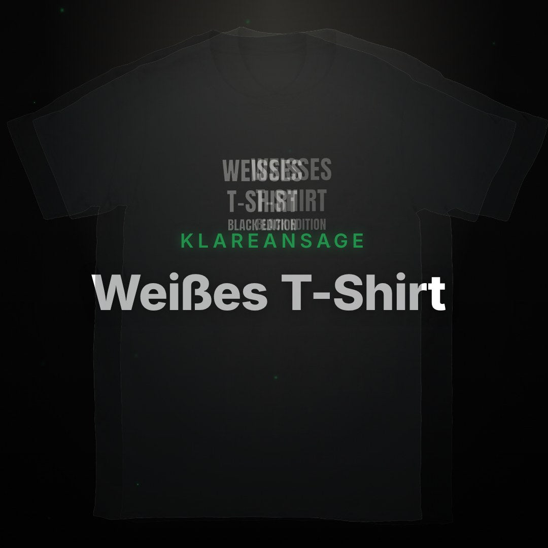 Weißes T-Shirt – Black Edition – Clean Showcase