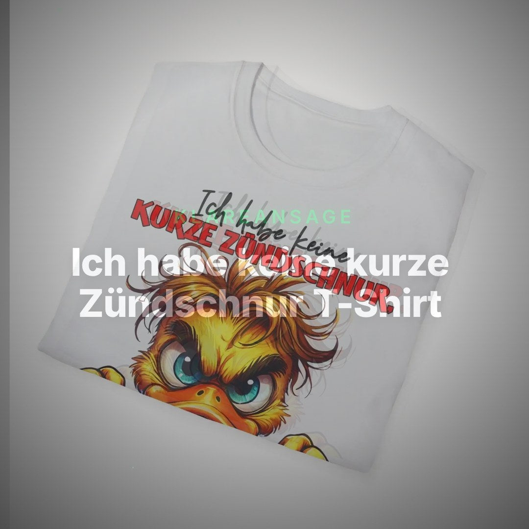 Ich habe keine kurze Zündschnur T-Shirt – Wütende Ente Spruchshirt – Clean Showcase