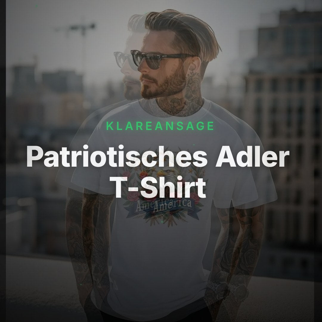 Patriotisches Adler T-Shirt – Florales American Eagle Design – Clean Showcase