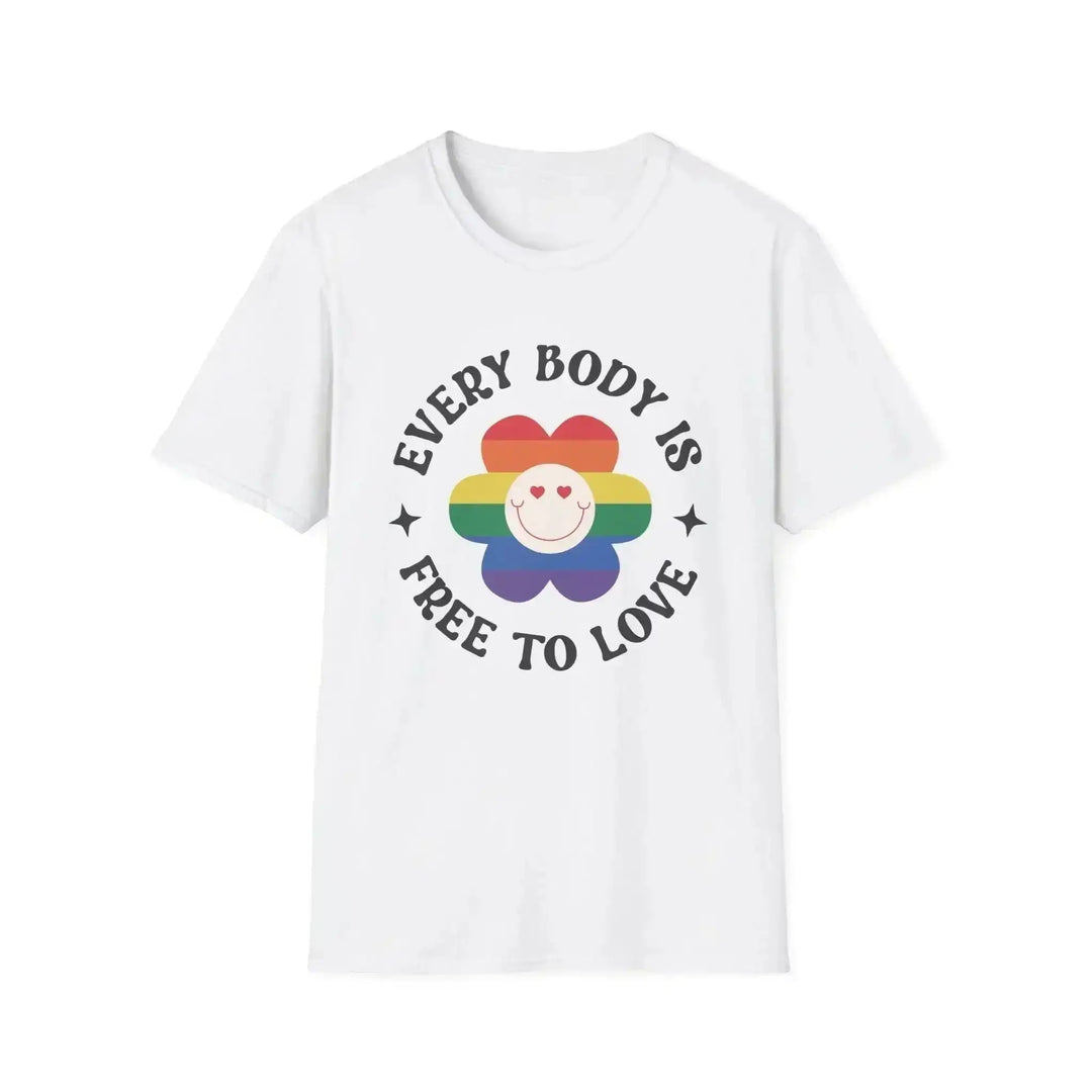 Retro Rainbow Flower Shirt – Every Body Is Free To Love - KlareAnsage