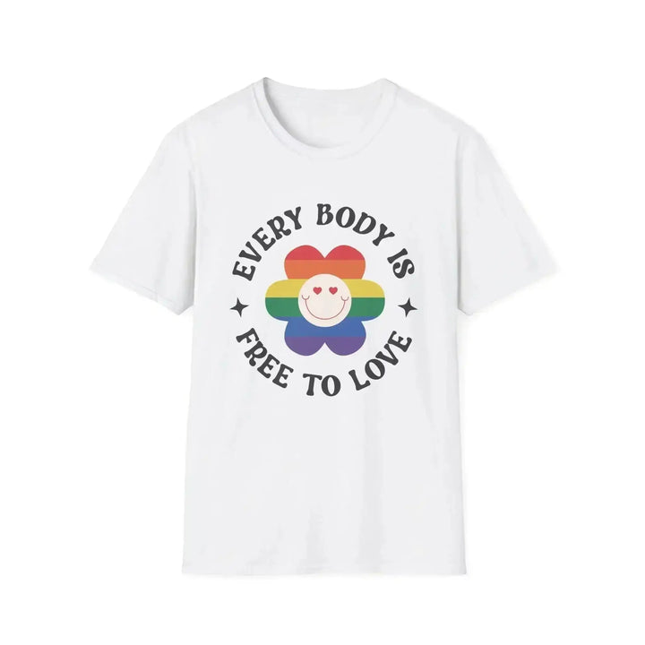Retro Rainbow Flower Shirt – Every Body Is Free To Love - KlareAnsage
