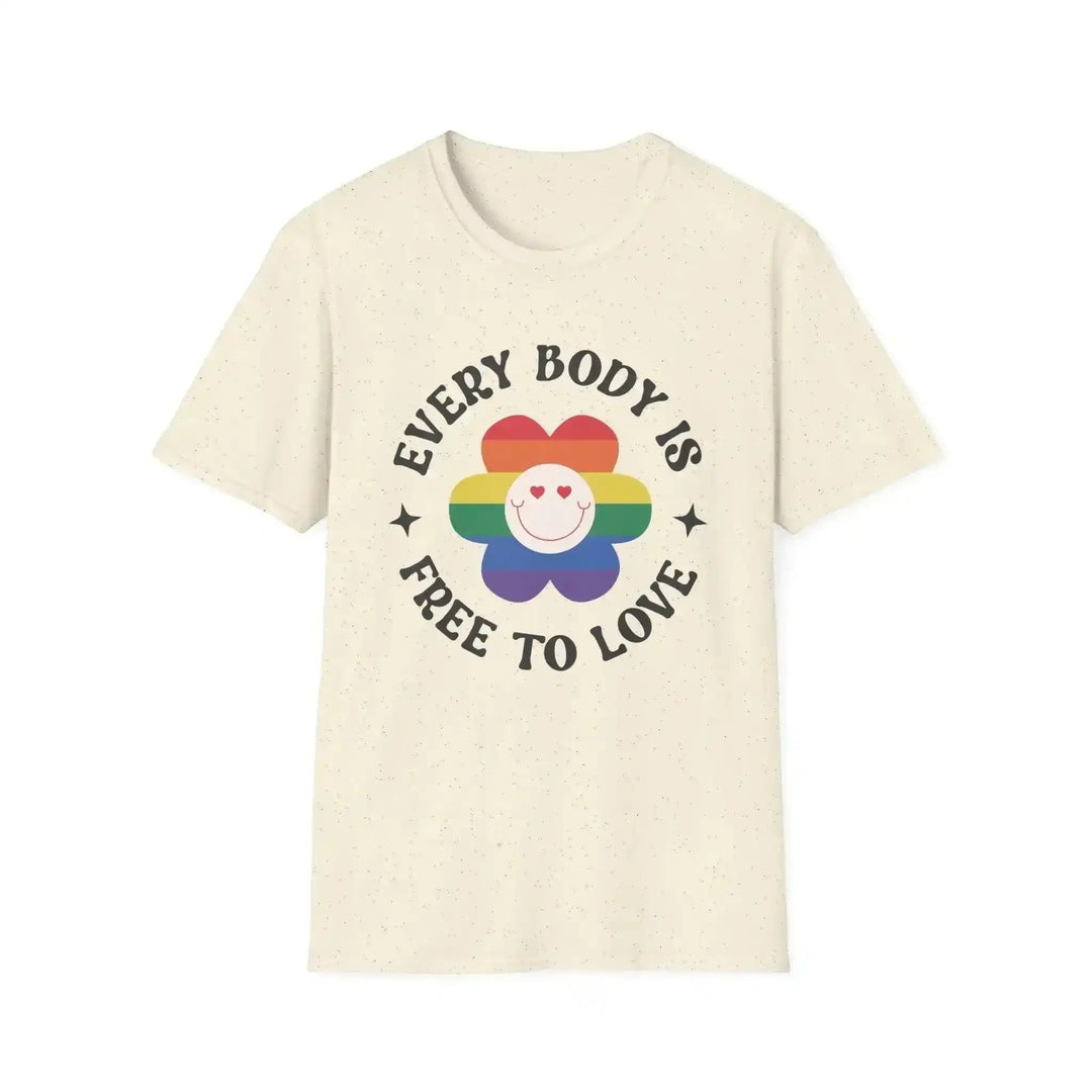 Retro Rainbow Flower Shirt – Every Body Is Free To Love - KlareAnsage