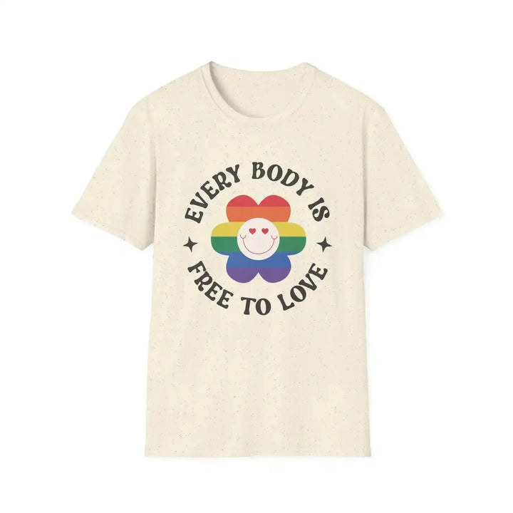 Retro Rainbow Flower Shirt – Every Body Is Free To Love - KlareAnsage