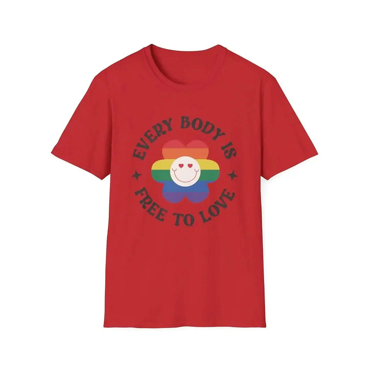 Retro Rainbow Flower Shirt – Every Body Is Free To Love - KlareAnsage