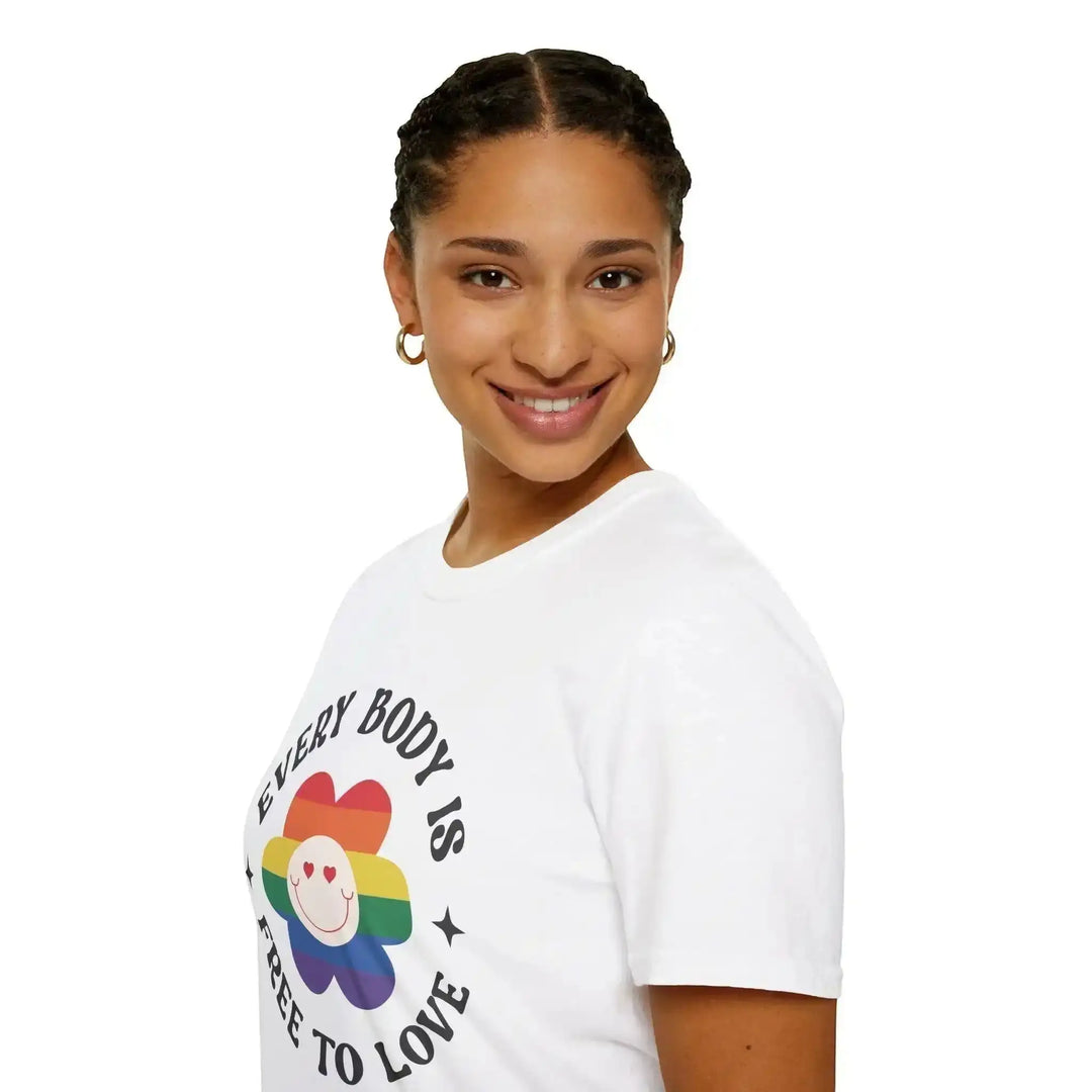 Retro Rainbow Flower Shirt – Every Body Is Free To Love - KlareAnsage