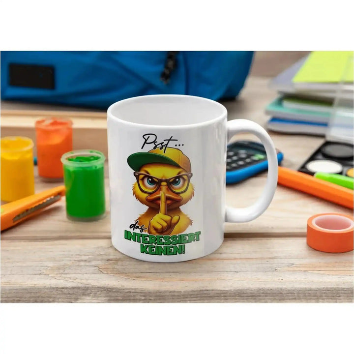 Sarkasmus Tasse | Freches Küken mit Cap | Humor Becher fürs Büro | Geschenkidee | Gratisversand USA - KlareAnsage