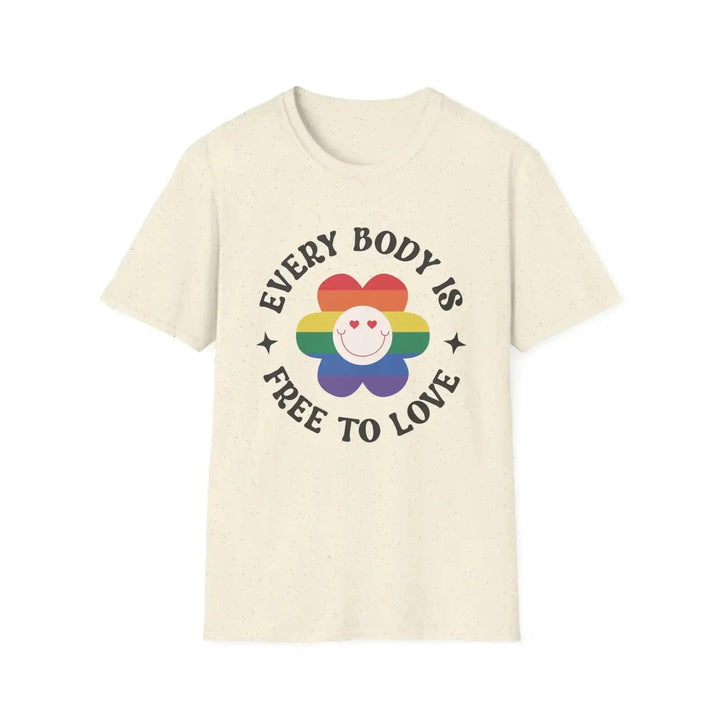 T-Shirt „Every Body Is Free To Love“ – Pride &amp; Diversity Statement - KlareAnsage