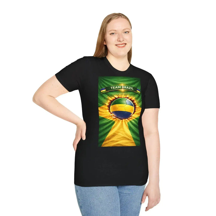 Team Brazil Fan T-Shirt – Dynamisches Fußball Design - KlareAnsage