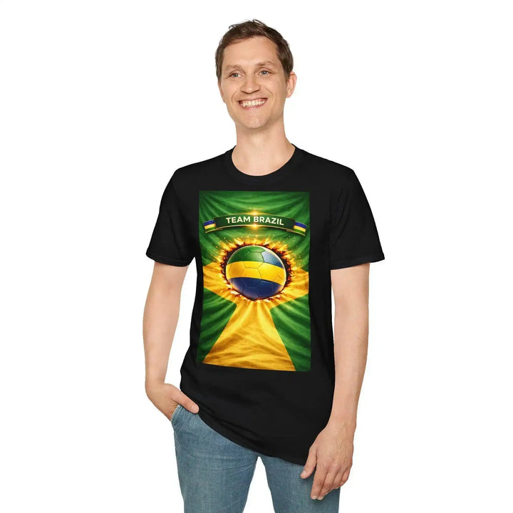 Team Brazil Fan T-Shirt – Dynamisches Fußball Design - KlareAnsage