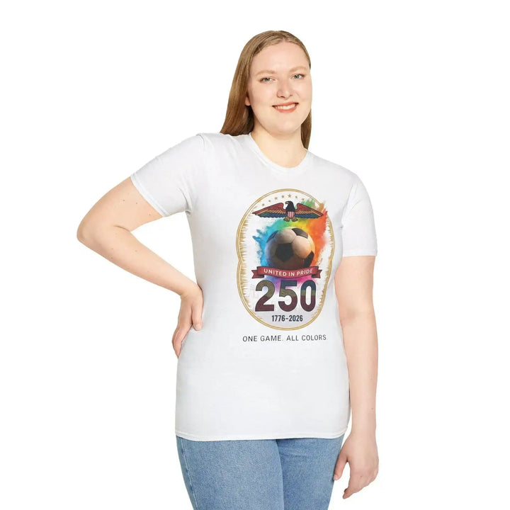 USA 250 Fußball Stolz Shirt – Regenbogen Sport Design - KlareAnsage