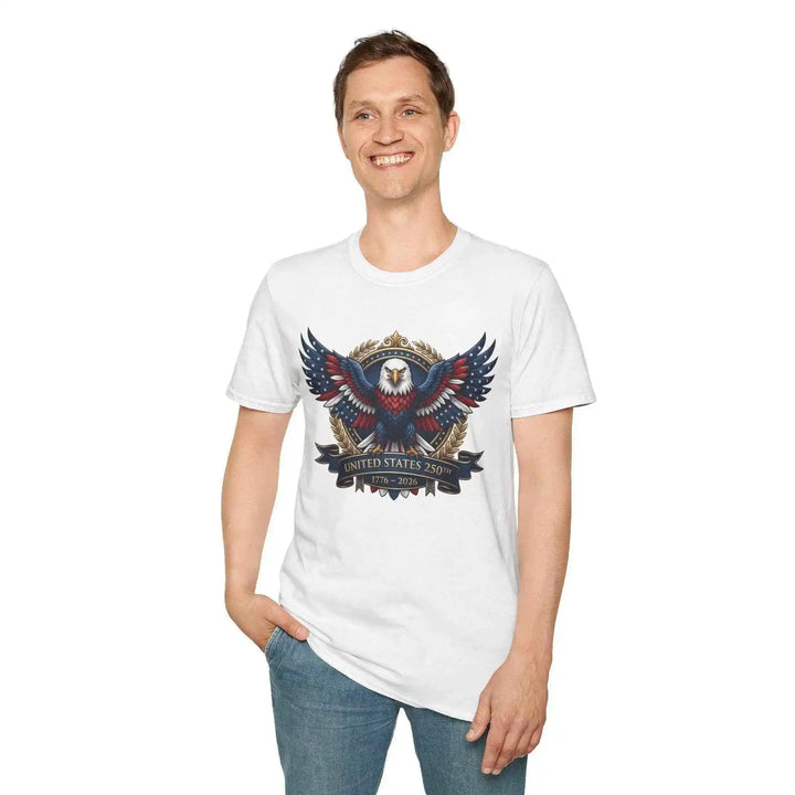 USA Jubiläums T-Shirt 250 Jahre 1776–2026 mit Adler Grafik – Freiheit Baumwoll Tee patriotisches Geschenk - KlareAnsage