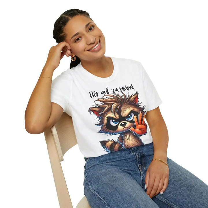 Waschbär Statement T-Shirt – Hör auf zu reden - KlareAnsage